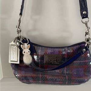 Like new coach poppy sequined bag with original tag accessories and both straps